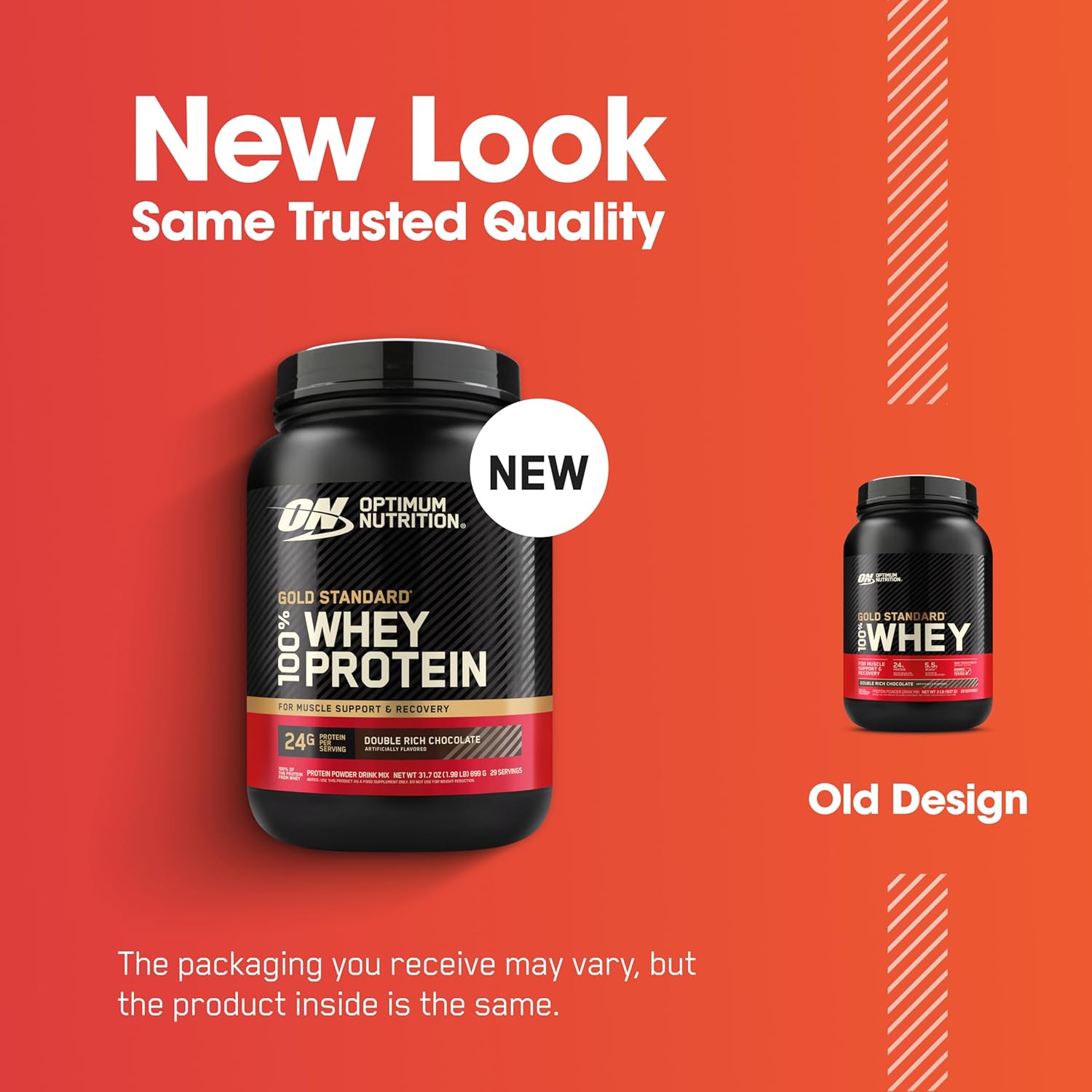 Optimum Nutrition (ON) Gold Standard 100% Whey 907 g, (Double Rich Chocolate) Protein Powder for Muscle Support & Recovery, Vegetarian - Primary Source Whey Isolate