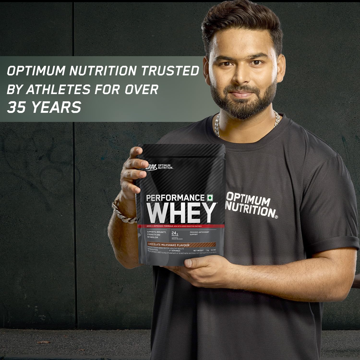 Optimum Nutrition (ON) Performance Whey Protein Powder, 24g Protein,1Kg (Chocolate Milkshake), Ultra-Filtered and Concentrated Whey Protein